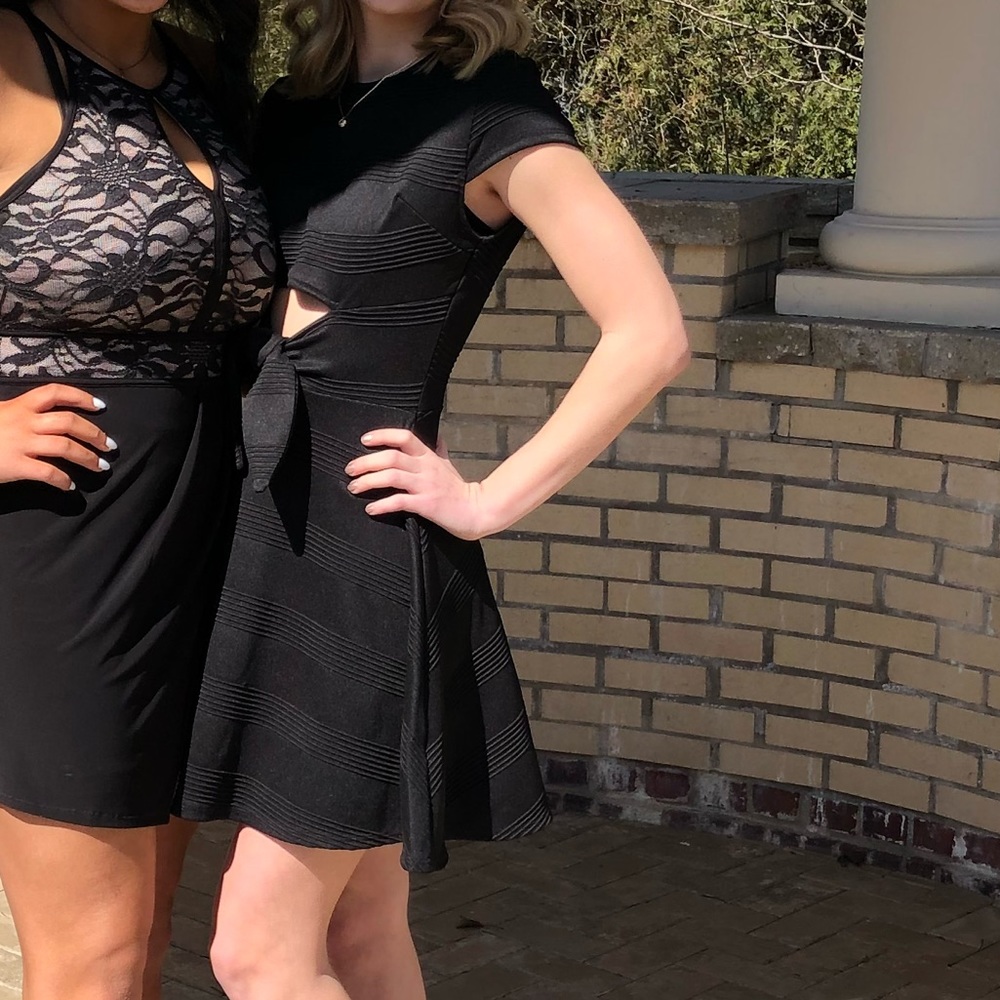 Black Cutout Bow Dress